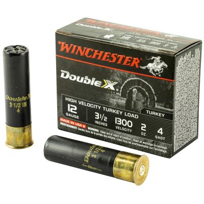 Winchester Ammunition Double X High Velocity, Turkey, 12 Gauge, 3.5", #4, 2oz, 10 Round Box STH12354