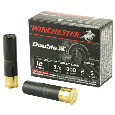 Winchester Ammunition Double X High Velocity, Turkey, 12 Gauge, 3.5", #5, 2oz, Shotshell, 10 Round Box STH12355