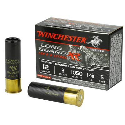 Winchester Ammunition Long Beard XR, 12 Gauge 3", #5, 1-7/8oz, Shotshell, Shot-Lok with Lead Shot, 10 Round Box STLB123M5