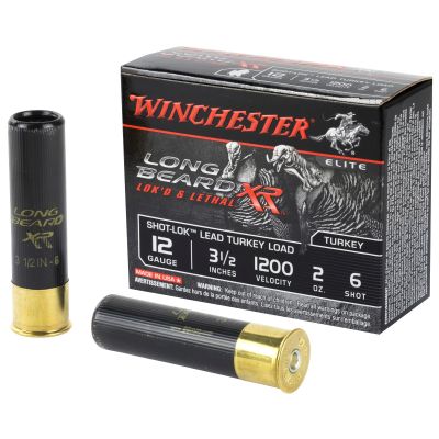 Winchester Ammunition Long Beard XR, 12 Gauge, 3.5" Chamber, #6, 2 oz, Shotshell Shot-Lok with Lead Shot, 10 Round Box STLB12L6