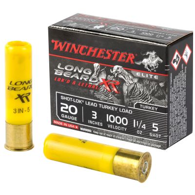 Winchester Ammunition Long Beard XR, 20 Gauge, 3", #5, 1 1/4 oz, Shotshell, Shot-Lok with Lead Shot, 10 Round Box STLB2035