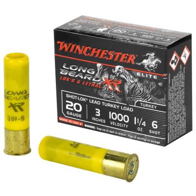 Winchester Ammunition Long Beard XR, 20 Gauge, 3", #6, 1 1/4 oz, Shotshell, Shot-Lok with Lead Shot, 10 Round Box STLB2036