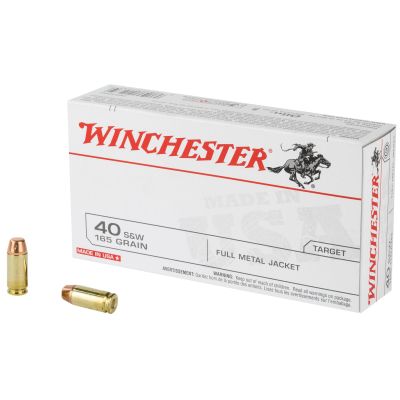 Winchester Ammunition USA, 40 S&W, 165 Grain, Full Metal Jacket, 50 Round Box USA40SW