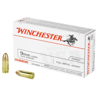 Winchester USA 9mm 124gr FMJ 500rd Case