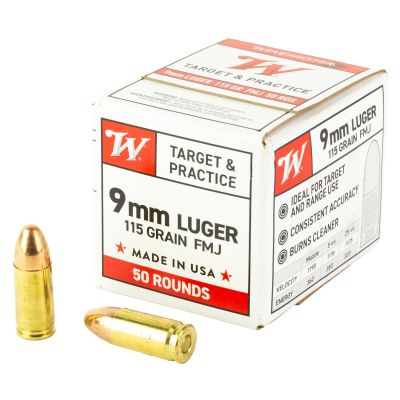 Winchester USA 9mm 115gr FMJ 50rd Box