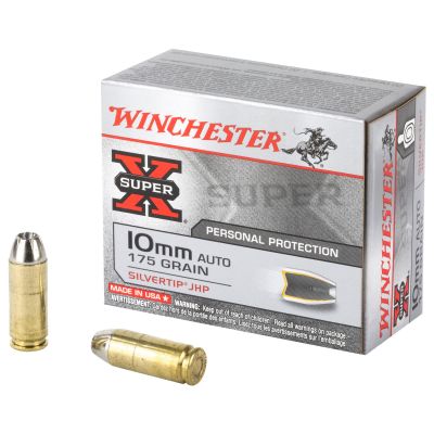 Winchester Ammunition Super-X, 10MM, 175 Grain, Silvertip Hollow Point, 20 Round Box X10MMSTHP