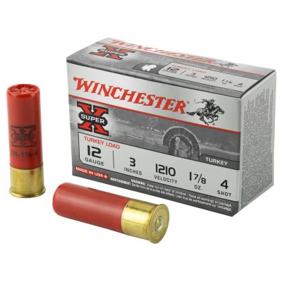 Winchester Ammunition Super-X, 12 Gauge, 3", #4, 1.875 oz., Shotshell, 10 Round Box X123MT4