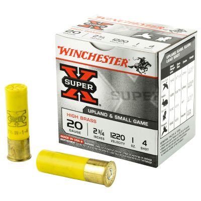 Winchester Ammunition Super-X, 20 Gauge, #4, 2 3-4 Dram, 1 oz., Shotshell, 25 Round Box