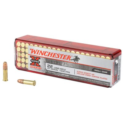 Winchester Ammunition Super-X, 22LR, 37 Grain, Super Speed Plated Hollow Point, 100 Round Box X22LRHSS1
