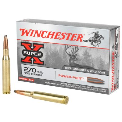 Winchester Ammunition Super-X, 270Win, 150 Grain, Power Point, 20 Round Box X2704