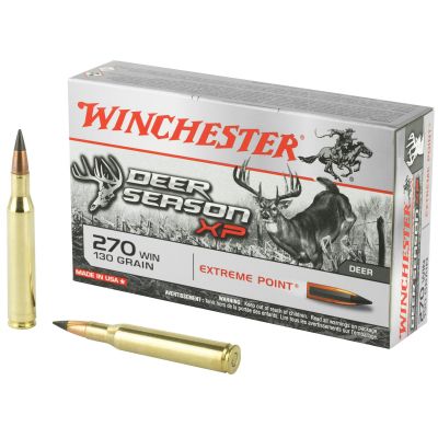 Winchester Ammunition Deer Season, 270 Win, 130 Grain, Extreme Point Polymer Tip, 20 Round Box X270DS