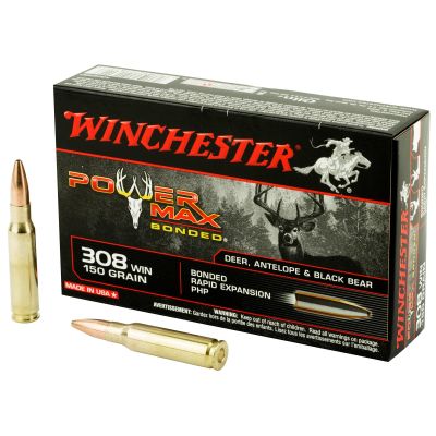 Winchester Ammunition Power Max Bonded, 308WIN, 150 Grain, Bonded Protected Hollow Point, 20 Round Box X3085BP