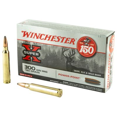 Winchester Ammunition Super-X, 300 WIN MAG, 180 Grain, Power Point, 20 Round Box X30WM2