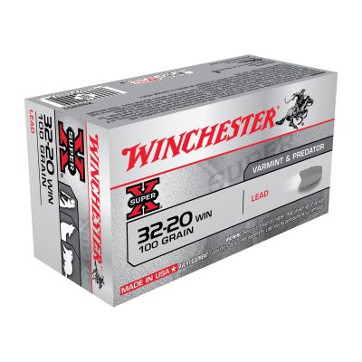 Winchester Ammunition Super-X, 32-20 Win, 100 Grain, Lead Flat Nose, 50 Round Box X32201
