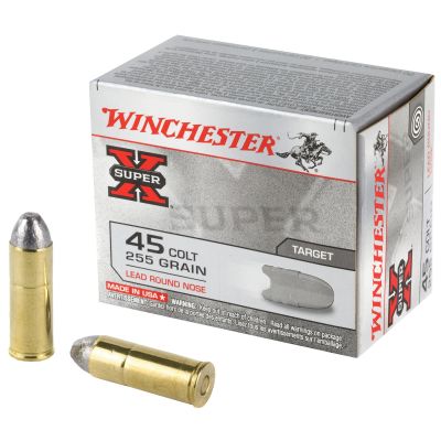 Winchester Ammunition Super-X, 45LC, 255 Grain, Lead Round Nose, 20 Round Box X45CP2