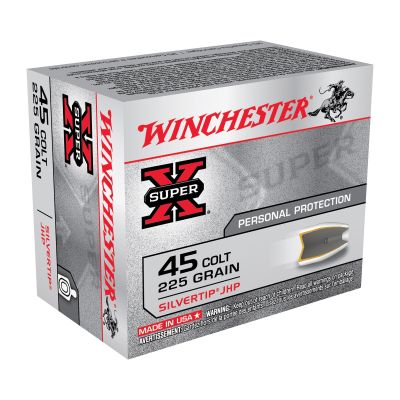 Winchester Ammunition Super-X, 45LC, 225 Grain, Silvertip Jacketed Hollow Point, 20 Round Box X45CSHP2