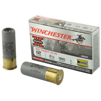 Winchester Ammunition Super-X, 12 Gauge, 2.75", 1oz, Rifled Slug, 5 Round Box XRS12