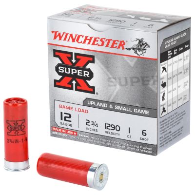 Winchester Ammunition Super-X, 12 Gauge, 2.75", Game Load, #6, 1 oz., Shotshell, 25 Round Box XU126