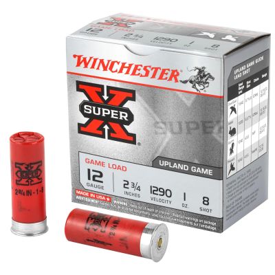 Winchester Ammunition Super-X, 12 Gauge, 2.75", Game Load, #8, 1 oz., Shotshell, 25 Round Box XU128