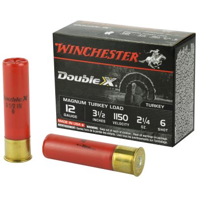 Winchester Ammunition Double X Magnum, Turkey, 12 Gauge, 3.5", #6, 2.25oz, 10 Round Box XXT12L6