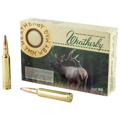 Weatherby Select Plus Ammunition, 7MM Weatherby Magnum, 154 Grain, Hornady Interlock Spire Point, 20 Round Box H7MM154SP