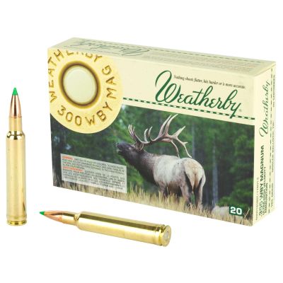 Weatherby Select Plus Ammunition, 300 Weatherby Magnum, 165 Grain, Nosler Ballistic Tip, 20 Round Box N300165BST