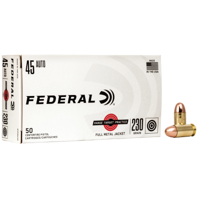 Federal Range & Target 45 ACP 230 gr Full Metal Jacket 50 Per Box