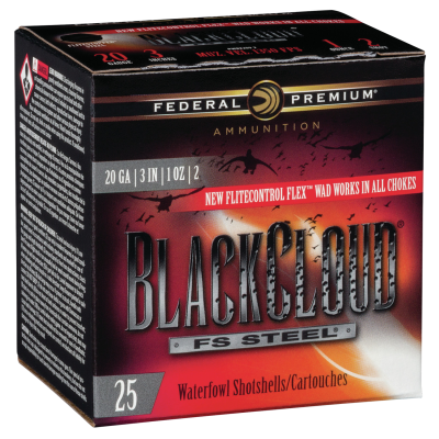 Federal Black Cloud FS 20 Gauge #2, 3", 1oz, 25rd Box
