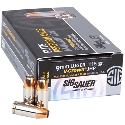 Sig Sauer Match Elite Comp 9mm 115gr V-Crown JHP 50rd Box