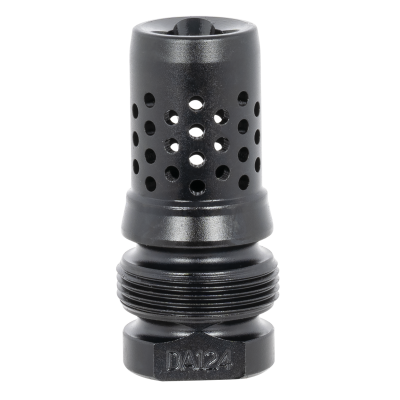 Dead Air DA124 Xeno Muzzle Brake – 5/8"-24 Threads, Black Nitride, 4140 Steel