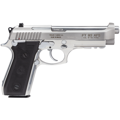 Taurus 92 9mm Luger 17+1 5" Stainless Steel Barrel/Slide, Aluminum Frame w/Picatinny Accessory Rail, Black Polymer Grip Fixed Sights
