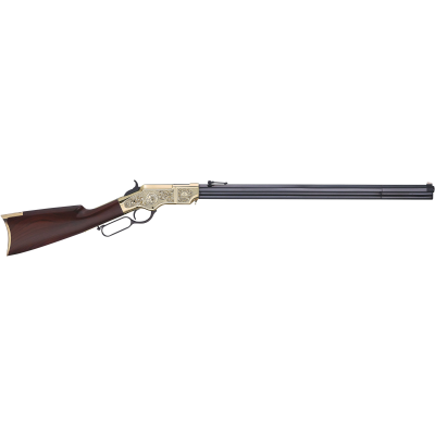 Henry Original Deluxe 25th Anniversary 44-40 Win 13+1 24.50" Blued Octagon Barrel, Engraved Polished Hardened Brass Rec, Hand-Selected Rosewood Stock