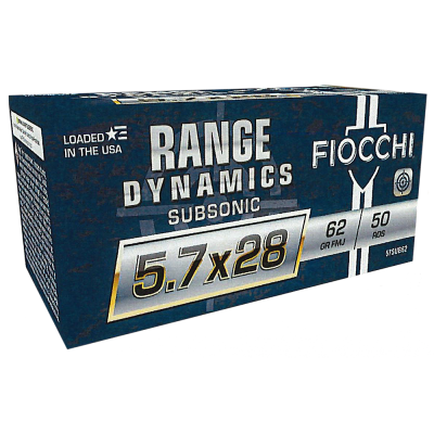 Fiocchi Range Dynamics Subsonic 5.7x28mm 62gr FMJ 50rd Box