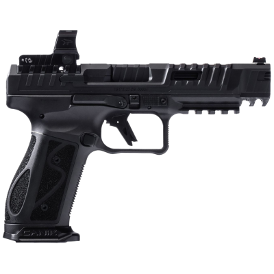 Canik SFx Rival-S Full Size Frame 9mm Luger 18+1, 5" Black Steel Barrel, Dark Side Optic Ready/Serrated w/Ports Steel Slide, Steel Frame w/Picatinny Rail, MeCanik MO2 Red Dot, Ambidextrous