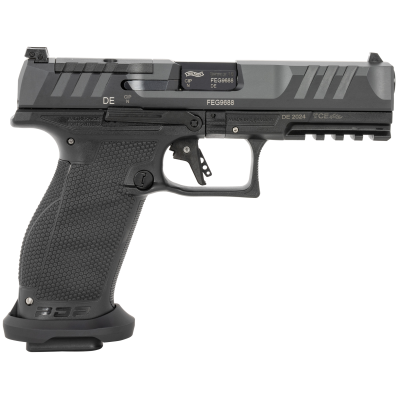 Walther Arms PDP Pro-E 9mm Luger 20+1 4.50" Black Steel Barrel, Black Optic Ready/Serrated Steel Slide, Black Polymer Frame w/Picatinny Rail, Textured Polymer Grip, Performance Duty Texture Grip