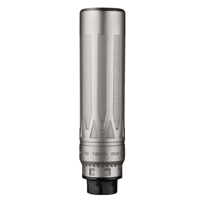Dead Air Nomad TI XC Silver 7.62mm Silencer w/ Direct Thread 5/8-24 Hub Mount - Suppressor