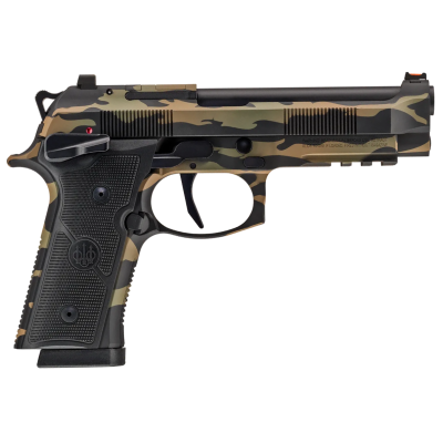 Beretta USA 92XI Combat Full Size Frame 9mm Luger 18+1 4.70" Black Inox Steel Barrel, Vietnam Tiger Stripe Camo Cerakote Serrated Steel Slide & Steel Frame w/Beavertail & Picatinny Rail, Black Textured Grip