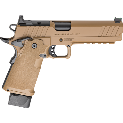 Springfield Armory 1911 DS Prodigy 9mm 20+1 17+1 5" Coyote Brown Cerakote Optic Ready Carbon Steel Slide Polymer Grip