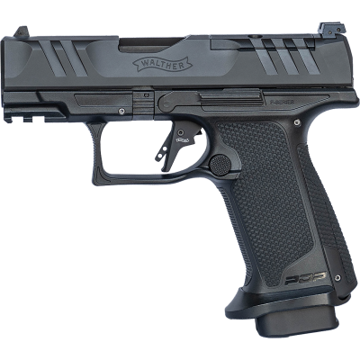 Walther Arms PDP F-Series Pro 9mm Luger 18+1 3.50" Black Steel Barrel, Black Serrated/Optic Ready Steel Slide, Black Polymer Frame w/Picatinny Rail, Medium Backstrap Grip