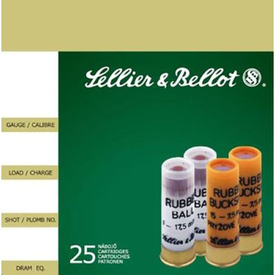 Sellier & Bellot Rubber Ball 12 Gauge 2 5/in, 1 Ball 25rd Box