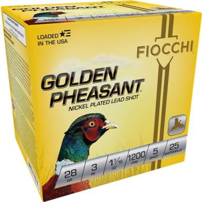 Fiocchi Golden Pheasant 28 Gauge #5, 3in, 1 1/16oz 25rd Box