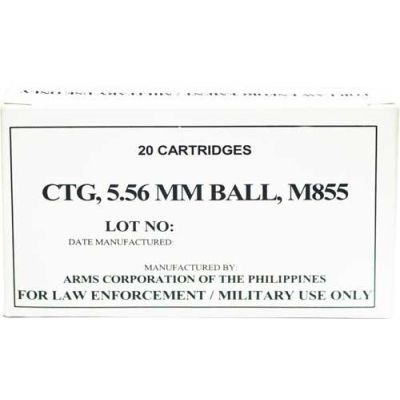 Armscor 223/5.56 NATO 62gr M855 FMJ 1000rd Case