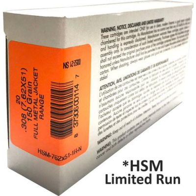 HSM 308 Win 150gr FMJ 20rd Box
