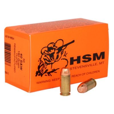 HSM RMFG 40 S&W 180gr Lead RN 50Rd Box