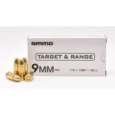Ammo Inc Target and Range 9mm Luger Handgun Ammo 115 Grain FMJ 1000rd Case