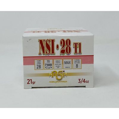 NobelSport Italia T1 28 Gauge 2.75", #8, 3/4oz, 250rd Case