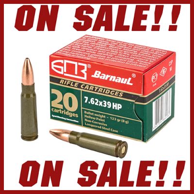 Barnaul Ammunition 7.62X39, 123Gr, Hollow Point, Steel Lacquered Case