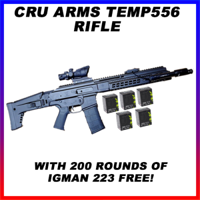 Cru Arms Temp556 Rifle with 200 rounds of Igman 223 FREE!
