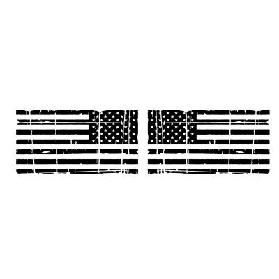 Distressed American Flag Vehicle Decal Pair (Black/Red/Blue)