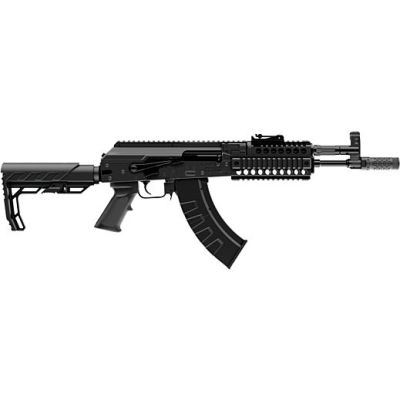 Crosman CAK1 Full Auto AK1 Air Rifle CO2 177 28 Shot, Black Receiver & Barrel, Black Folding Adjustable Stock